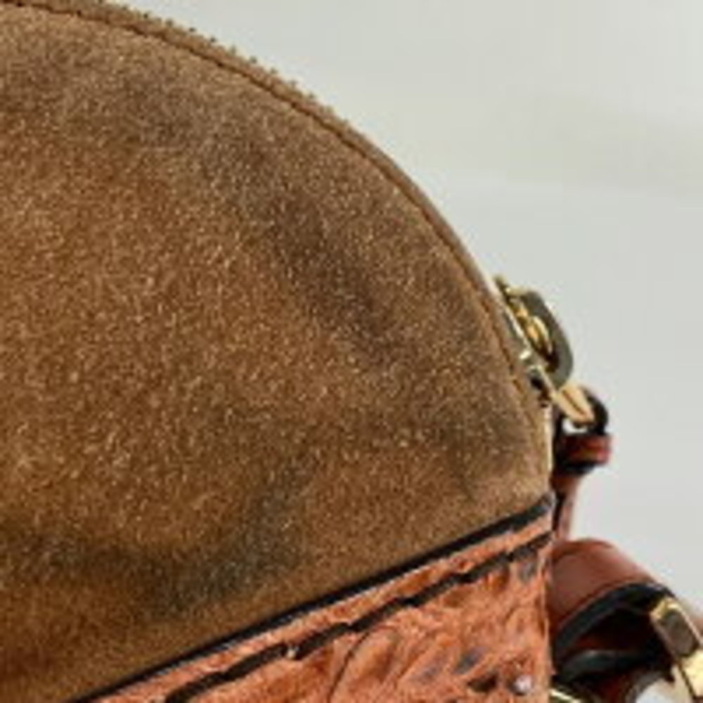 Chloe Angie Logo Shoulder Bag Python Leather Brown - image 6